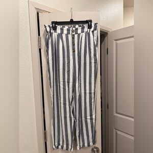 Striped Gray and White Pants